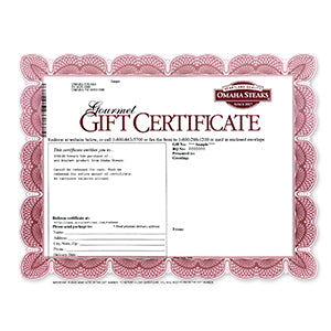 Omaha Steaks Gift Certificate